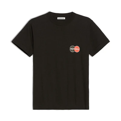 (Women) Balenciaga Black Slim Fit Logo Print Crew Neck T-Shirt 612964TIV791000