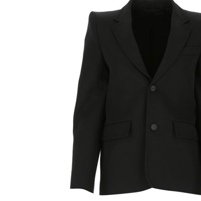 Cheap (W) Balenciaga Blazer Hitam Wool - Pakaian Luar Kasual & Selesa 623044TIT171000