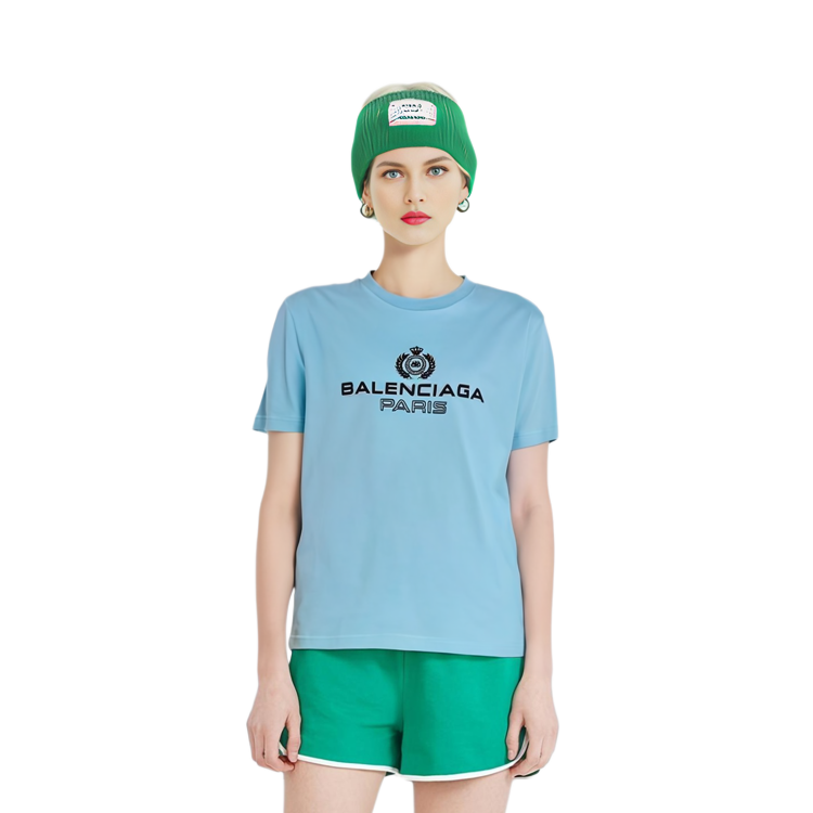 (Women) Balenciaga Blue Crown Wheat Short Sleeve Tee SS21 594599TGV601468 圖 4