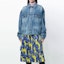 Lookbook (W) Balenciaga Jaket Denim Biru dengan Kolar Turn-Down dan Butang Tunggal. 556728TDW144065