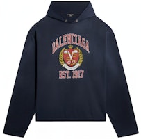 (Women) Balenciaga Blue Hoodie with Logo Letter Print Design. 674679TLV898067 (Women) Balenciaga Blue Hoodie with Logo Letter Print Design. 674679TLV898067