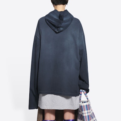 (W) 발렌시아가 블루 로고 레터 프린트 후디. 674679TLV898067 Details for (W) 발렌시아가 블루 로고 레터 프린트 후디. 674679TLV898067