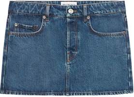 (Women) Balenciaga Blue Low Waist Denim Mini Skirt Regular Fit 626000TDW146020 (Women) Balenciaga Blue Low Waist Denim Mini Skirt Regular Fit 626000TDW146020