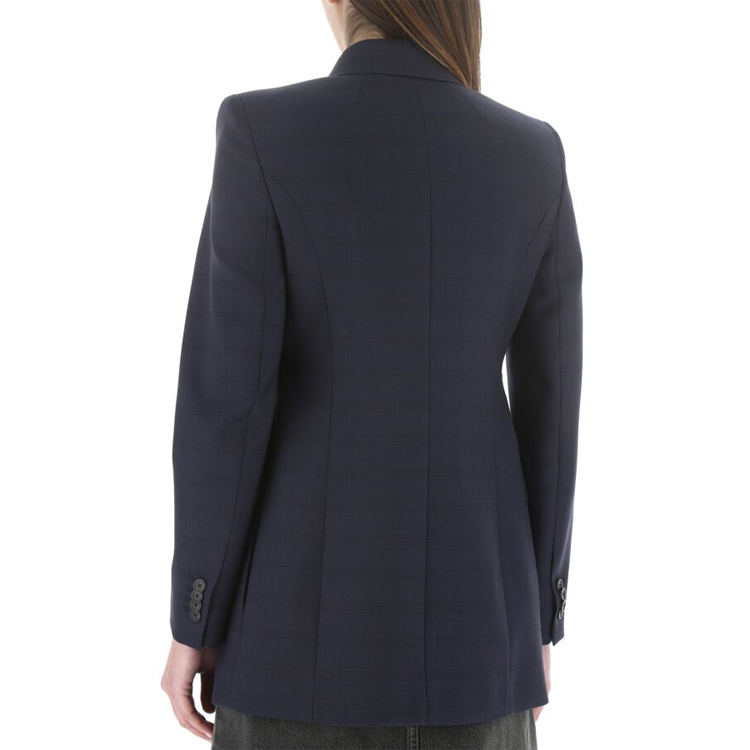 Details for (W) 巴黎世家蓝色纯色羊毛宽松西装外套. 571279TKT128065