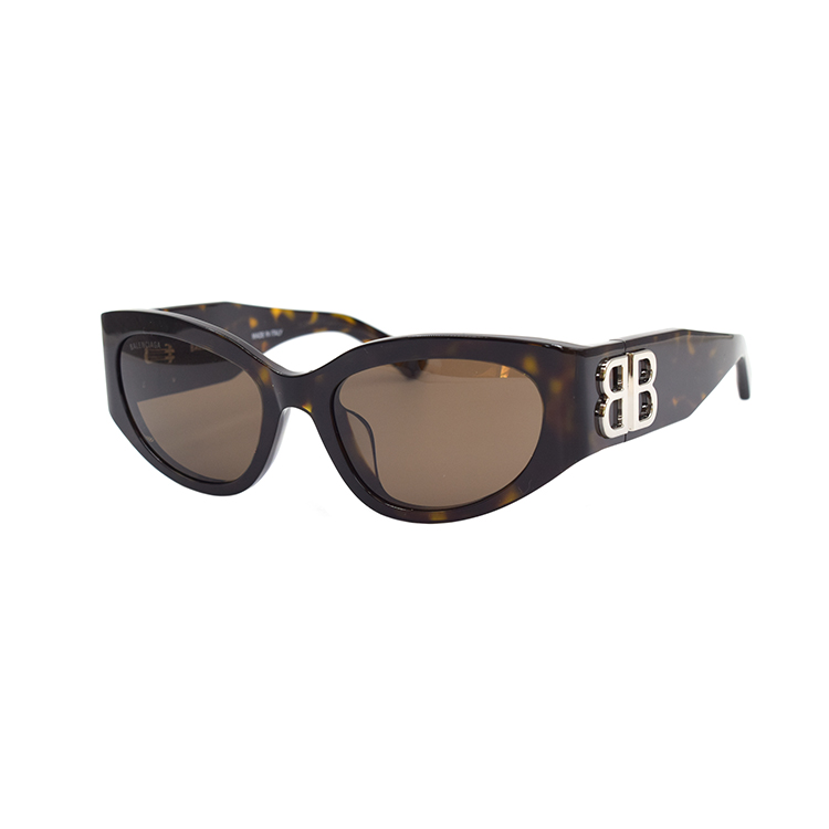 (Women) Balenciaga BOSSY BB Logo Cat-Eye  Sunglasses Fashion Narrow Frame. BB0324SK-003-55