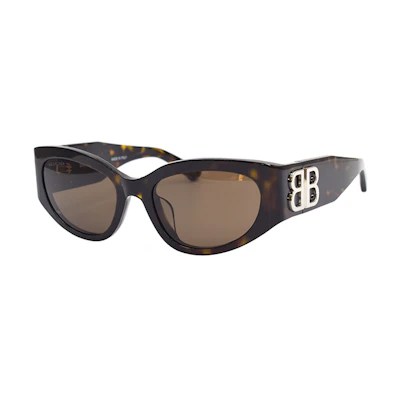 (Women) Balenciaga BOSSY BB Logo Cat-Eye Sunglasses Fashion Narrow Frame. BB0324SK-003-55