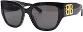Buy (Women) Balenciaga BOSSY BB Logo Square Sunglasses Women - Stylish & Adjustable. BB0323SK-002-55