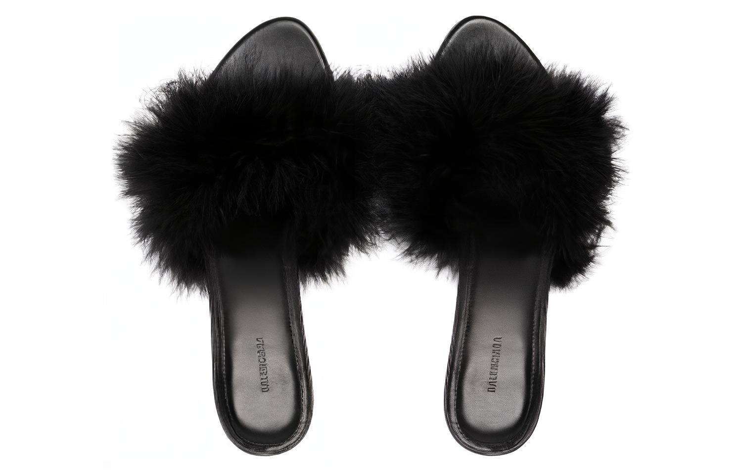 Shop (Women) Balenciaga Boudoir 70mm Sandals 'Black Feathers' 787447W0WMQ1000