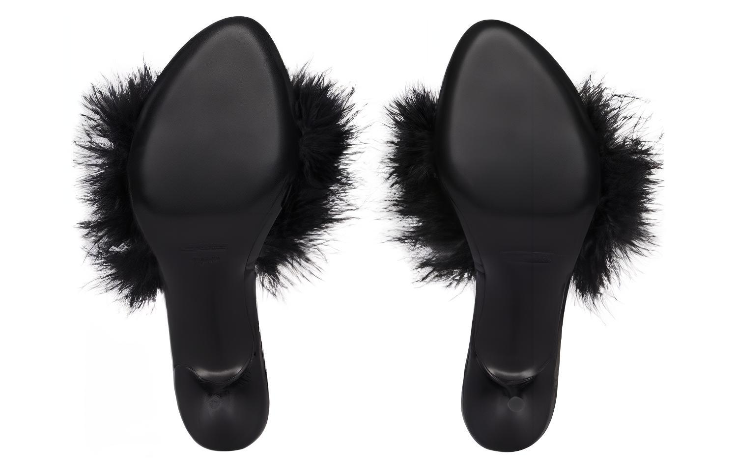 Details for (Women) Balenciaga Boudoir 70mm Sandals 'Black Feathers' 787447W0WMQ1000