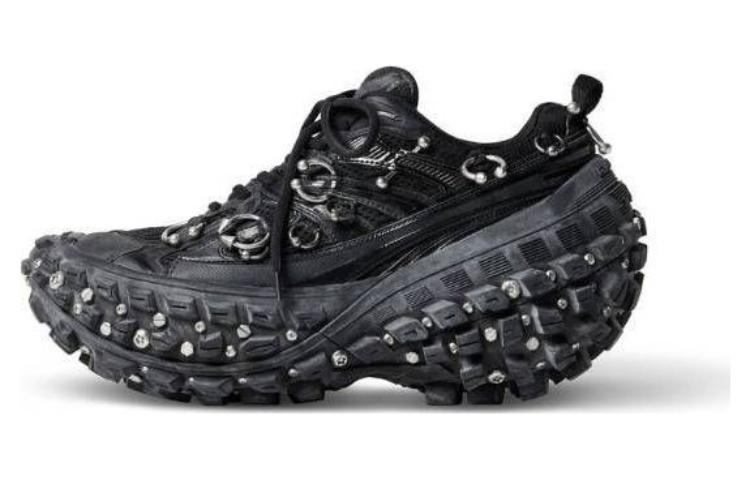 (W) Balenciaga Bouncer Screw Sneakers With Piercings Black