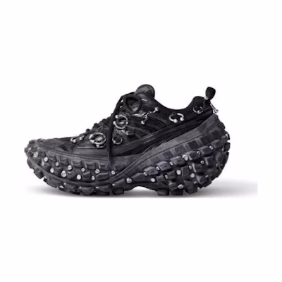 (W) Balenciaga Bouncer Screw Sneakers With Piercings Black