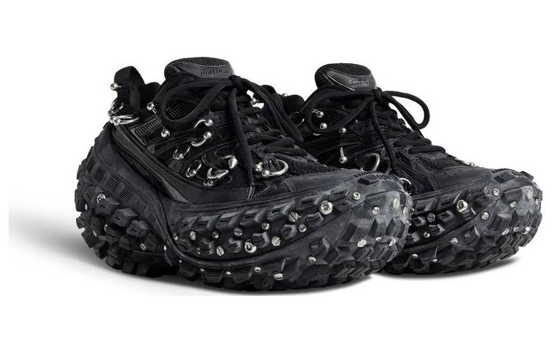 (W) Balenciaga Bouncer Screw Sneakers With Piercings Black 圖 3
