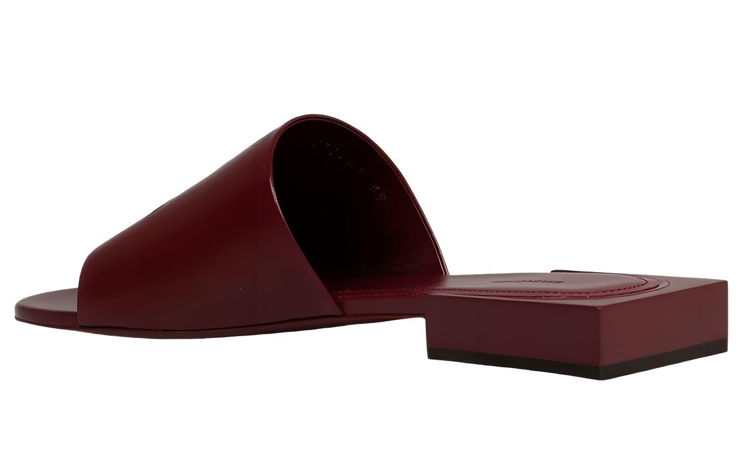 (W) Balenciaga Box Leather Flat Round Toe Slide 'Brown' 圖 3