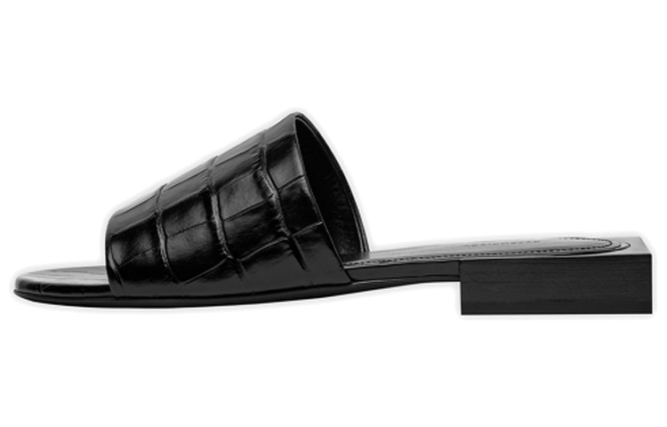 (Women) Balenciaga Box Leather Slide 'Black Fashion' 653796WBB731090