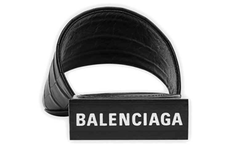 Shop (W) Balenciaga Box Leren Slides ''Zwarte Mode'' 653796WBB731090