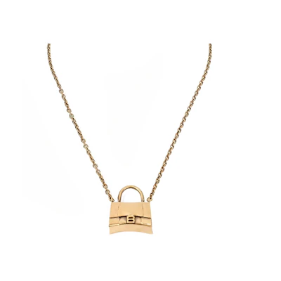 (Women) Balenciaga Brass Bag Pendant Necklace Gold Accessories. 700363TZ14J0604