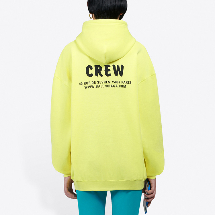(Women) Balenciaga Bright Yellow Logo Print Oversized Hoodie 578135TIV757072 圖 5