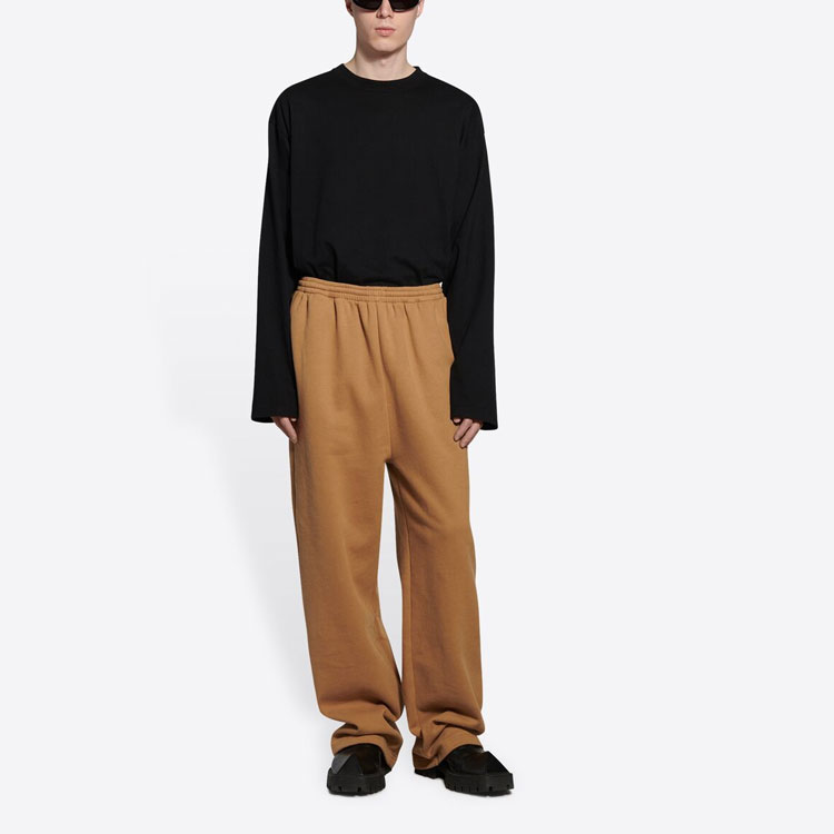 Shop (W) Balenciaga Coklat Seluar Santai Potongan Lurus Pinggang Sederhana 674594TKVB59504