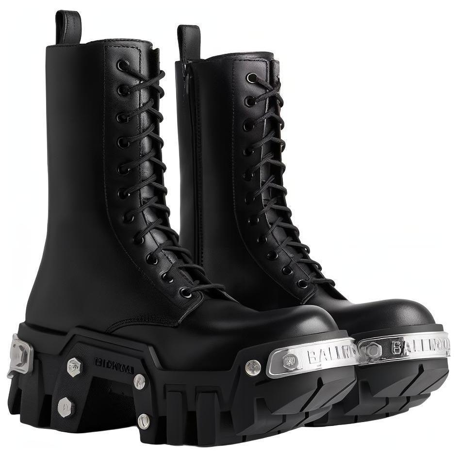 Lookbook (W) 발렌시아가 불도저 레이스업 부츠 블랙 671554WBCQ11081
