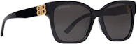 Lookbook (Women) Balenciaga Butterfly Acetate Black Sunglasses 628246T00011000