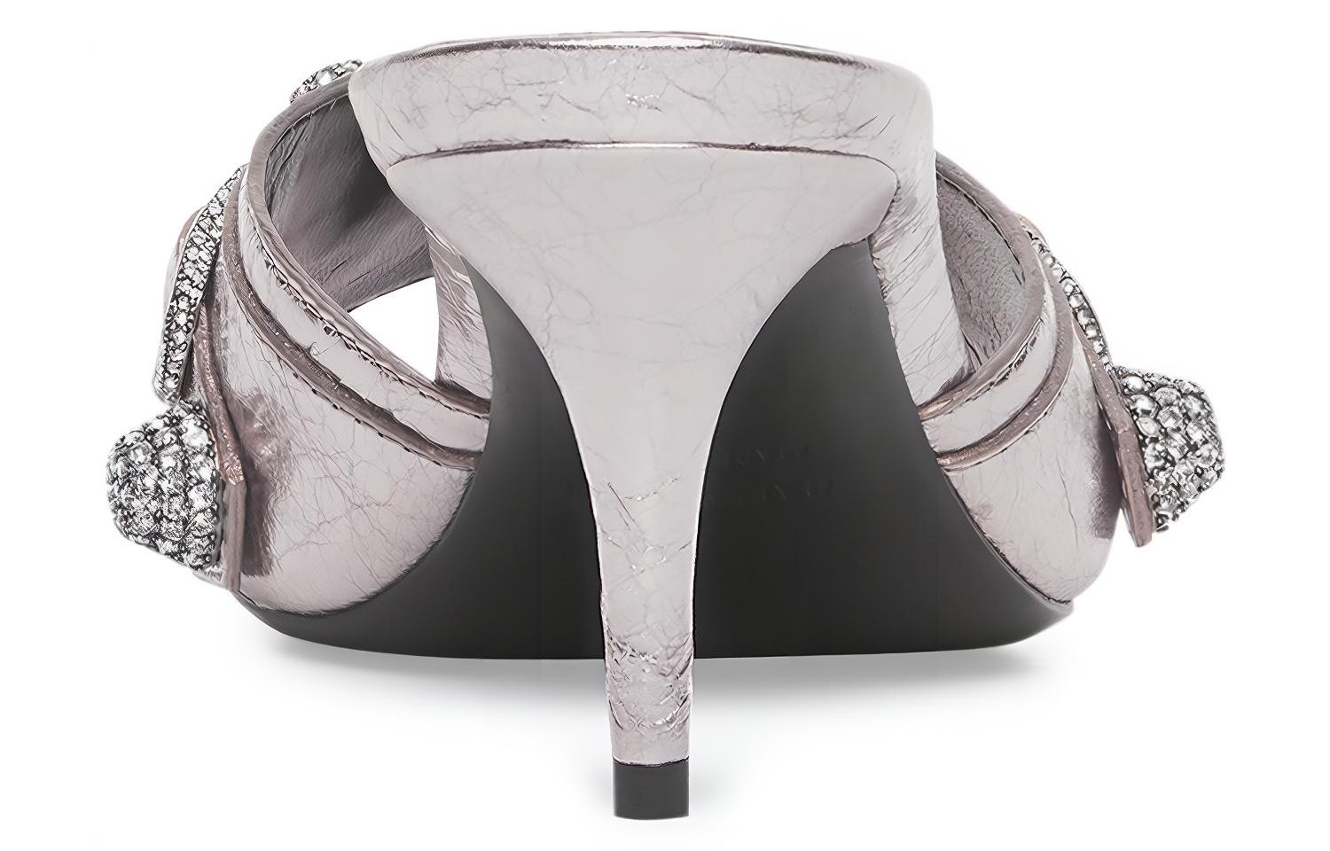 Shop (Women) Balenciaga Cagole 70 Sandals 'Silver' 694347WBDK28081