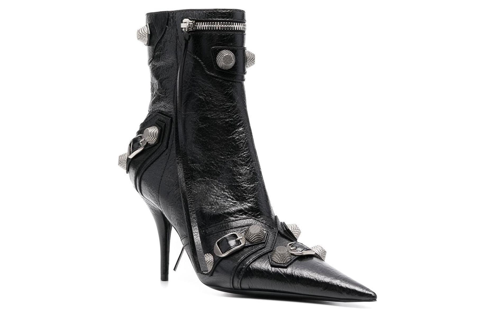 Shop (W) Botines Balenciaga Cagole 90mm 'Negro Arena de Piel de Cordero' 694379WAD4E1081