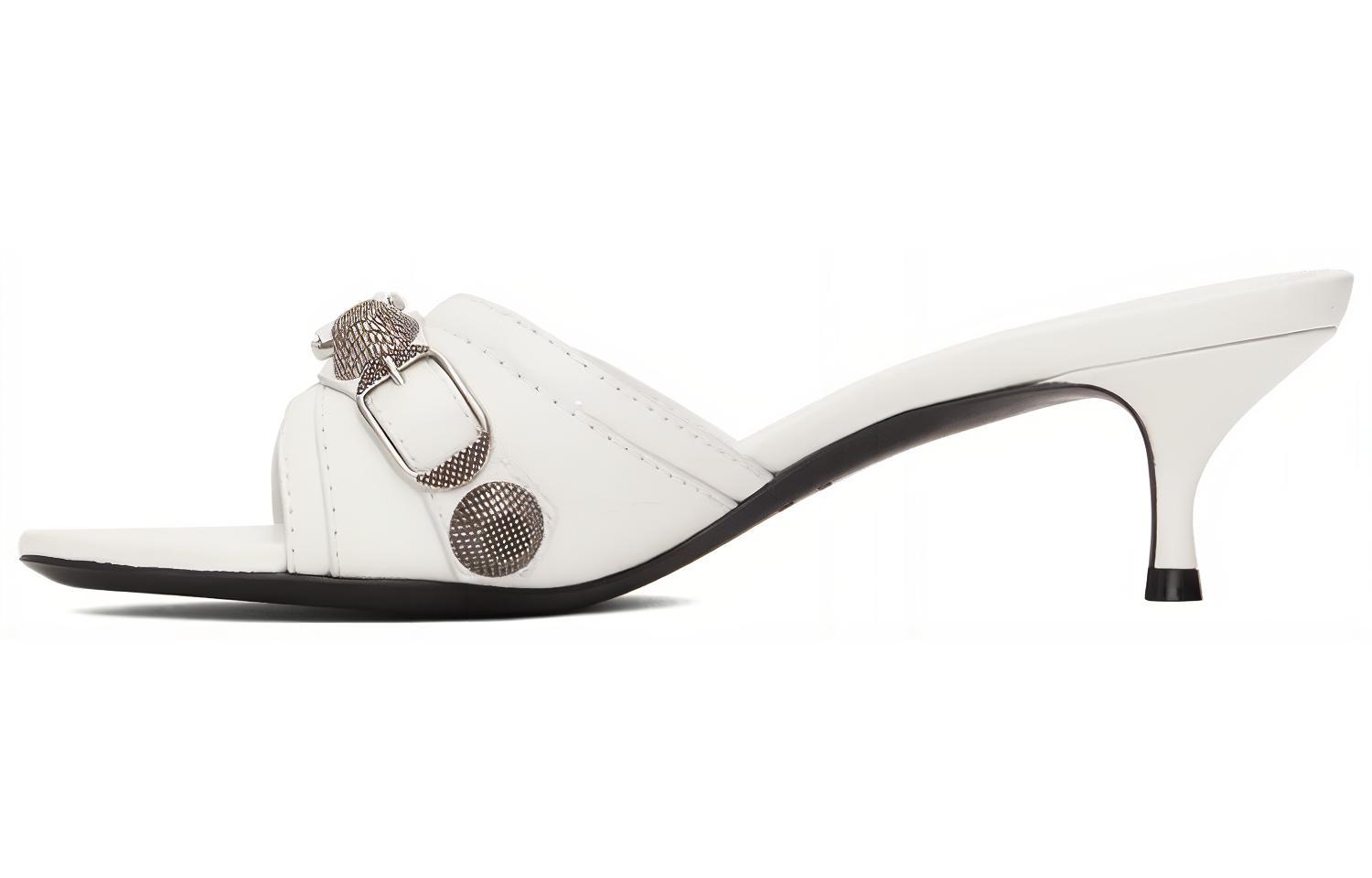 (Women) Balenciaga Cagole 'White Goat Leather High-Heel Sandal' 694350WAD4E9081