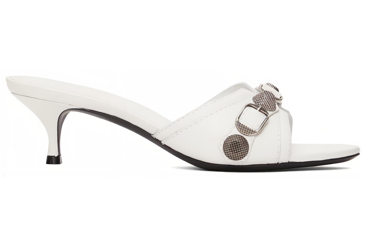 Order (W) Balenciaga Cagole 'Sandal Tumit Tinggi Kulit Kambing Putih' 694350WAD4E9081