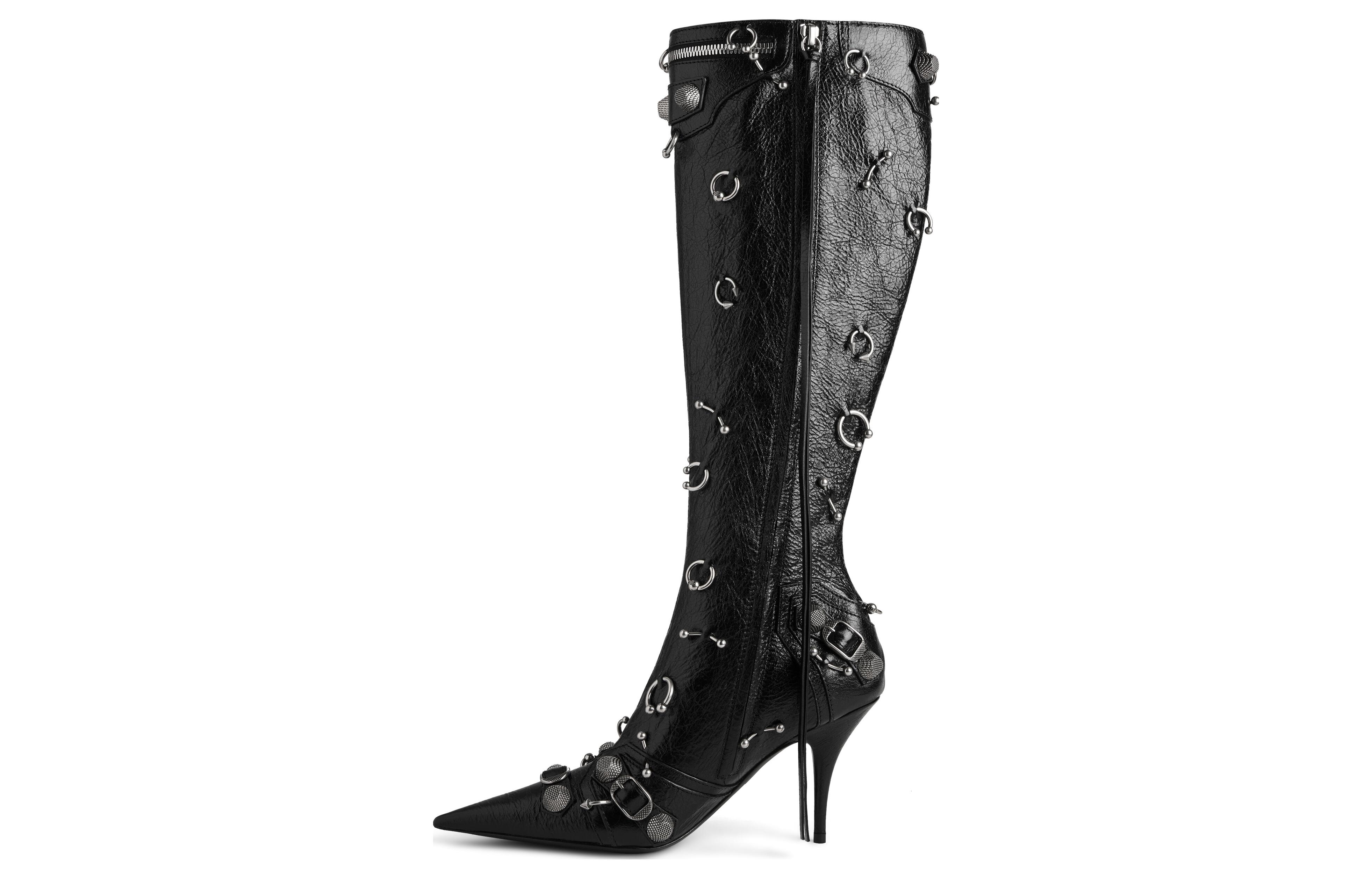Buy (W) Balenciaga Cagole Stiefelette ''Schwarz Leder Spitz Zehen'' 763224WAD4P1081