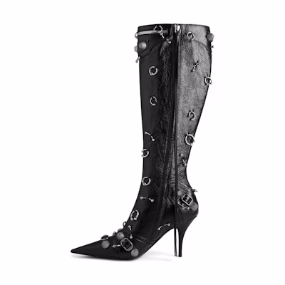 (W) Balenciaga Cagole Ankle Boot 'Black Leather Pointed Toe'