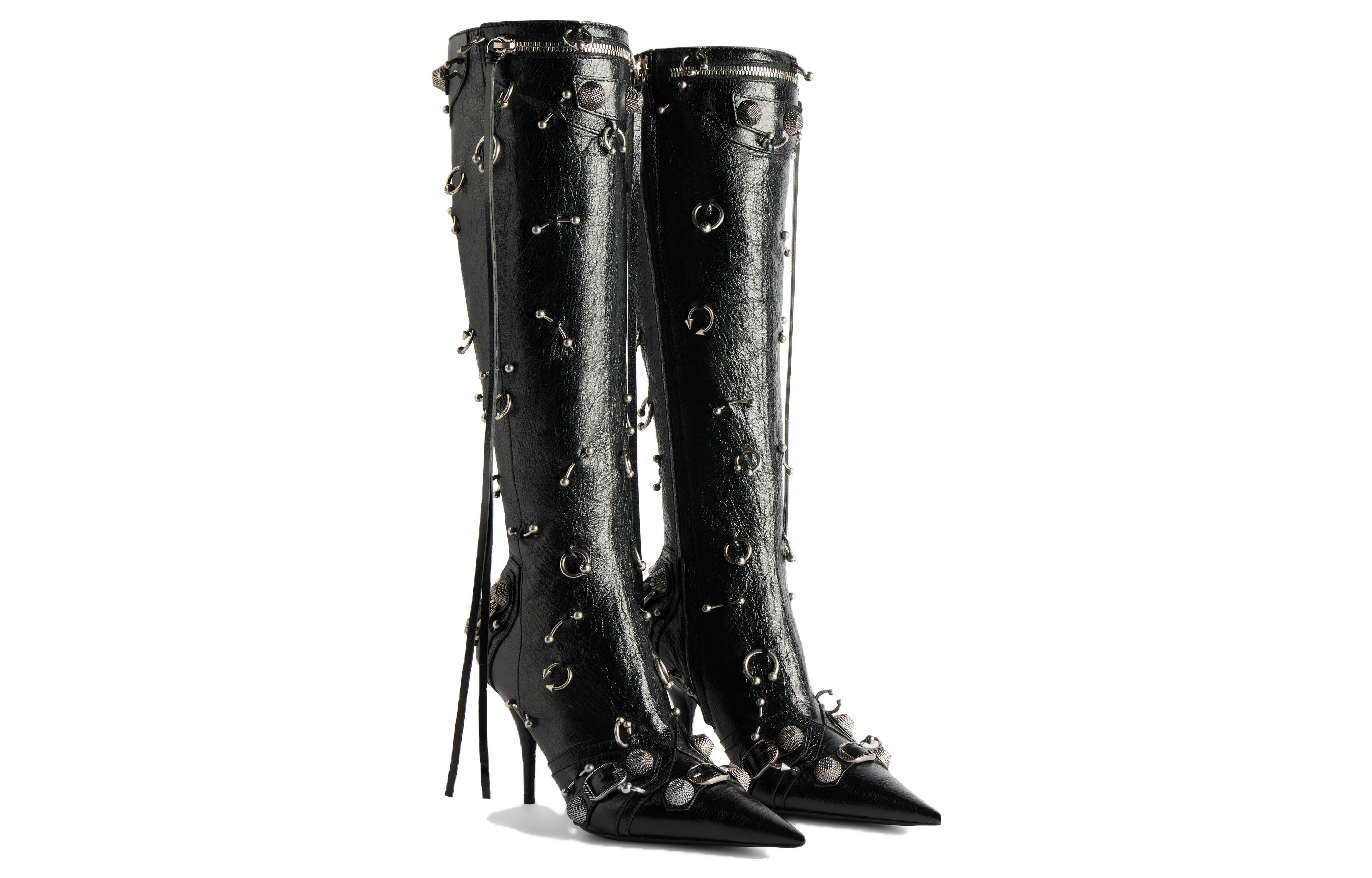 Lookbook (W) Balenciaga Cagole Stiefelette ''Schwarz Leder Spitz Zehen'' 763224WAD4P1081