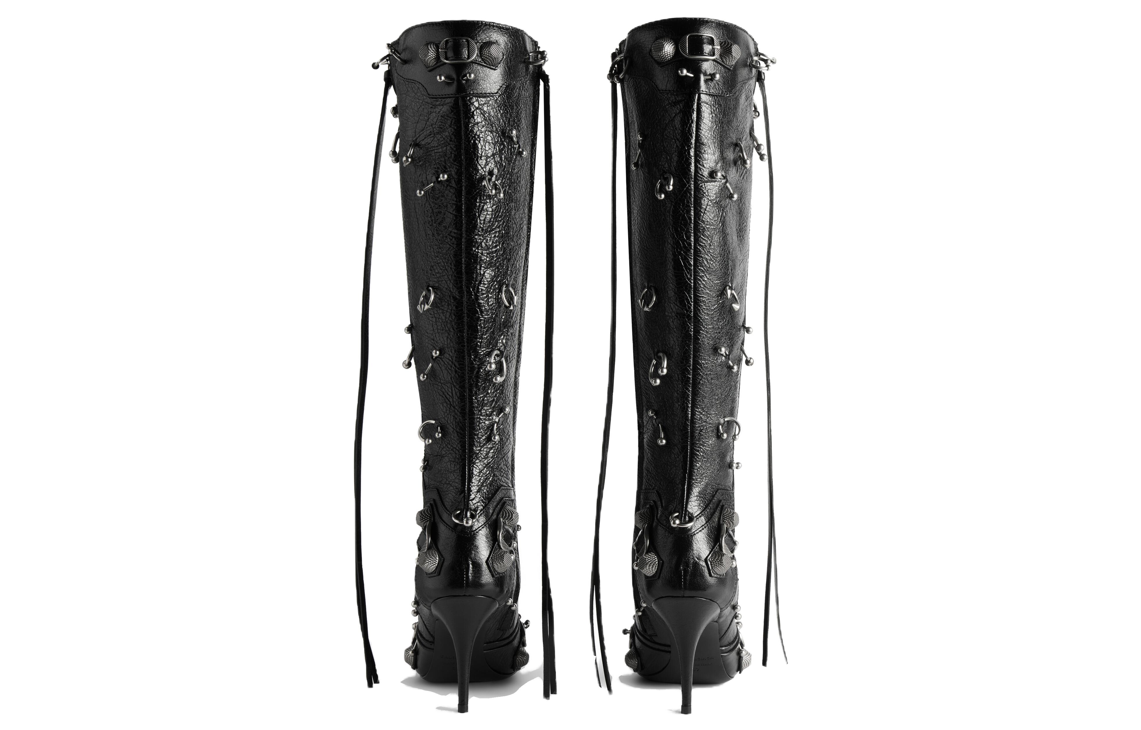 Purchase (W) Balenciaga Cagole Stiefelette ''Schwarz Leder Spitz Zehen'' 763224WAD4P1081