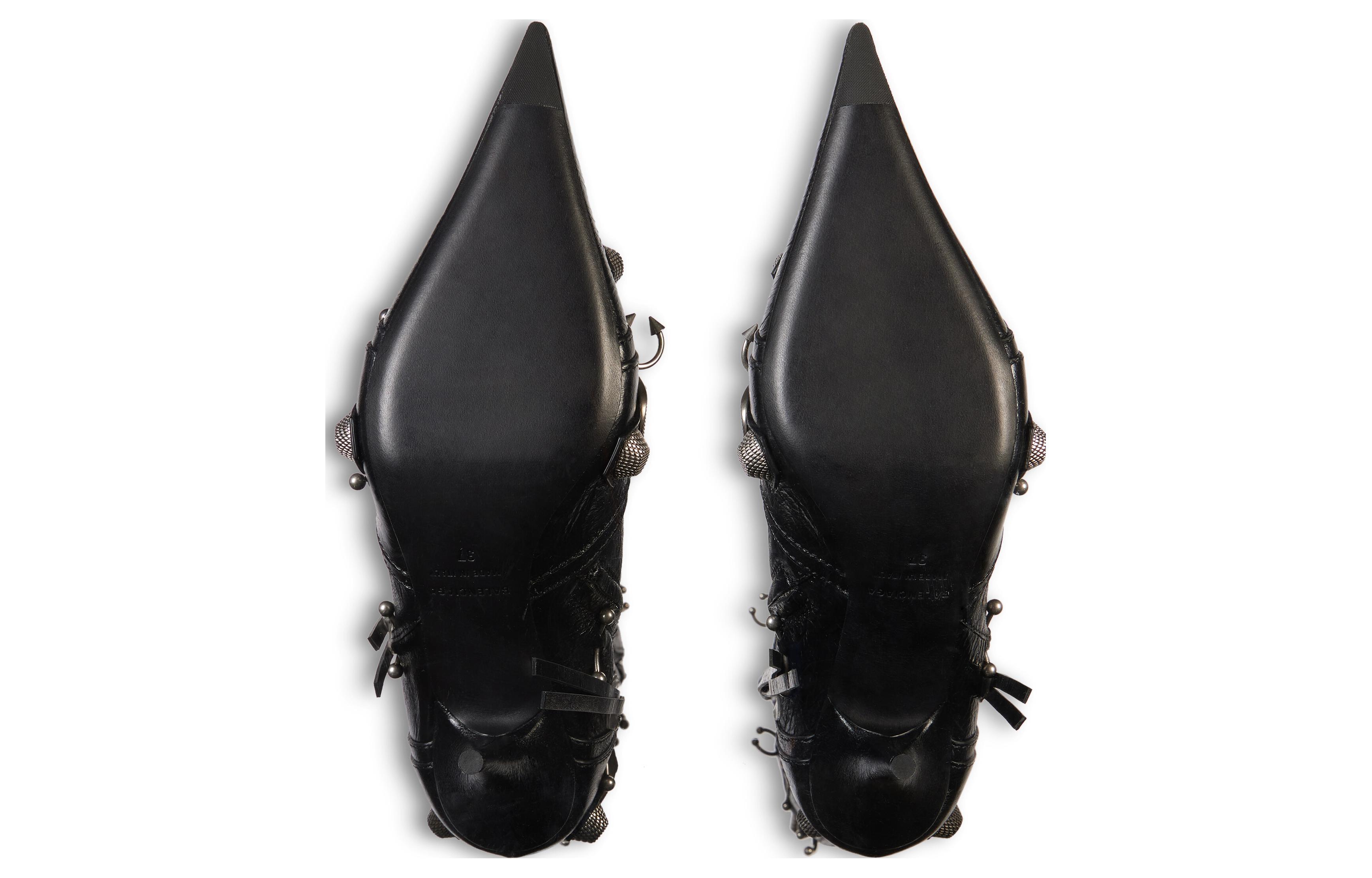 Sizing (W) Balenciaga Cagole Stiefelette ''Schwarz Leder Spitz Zehen'' 763224WAD4P1081