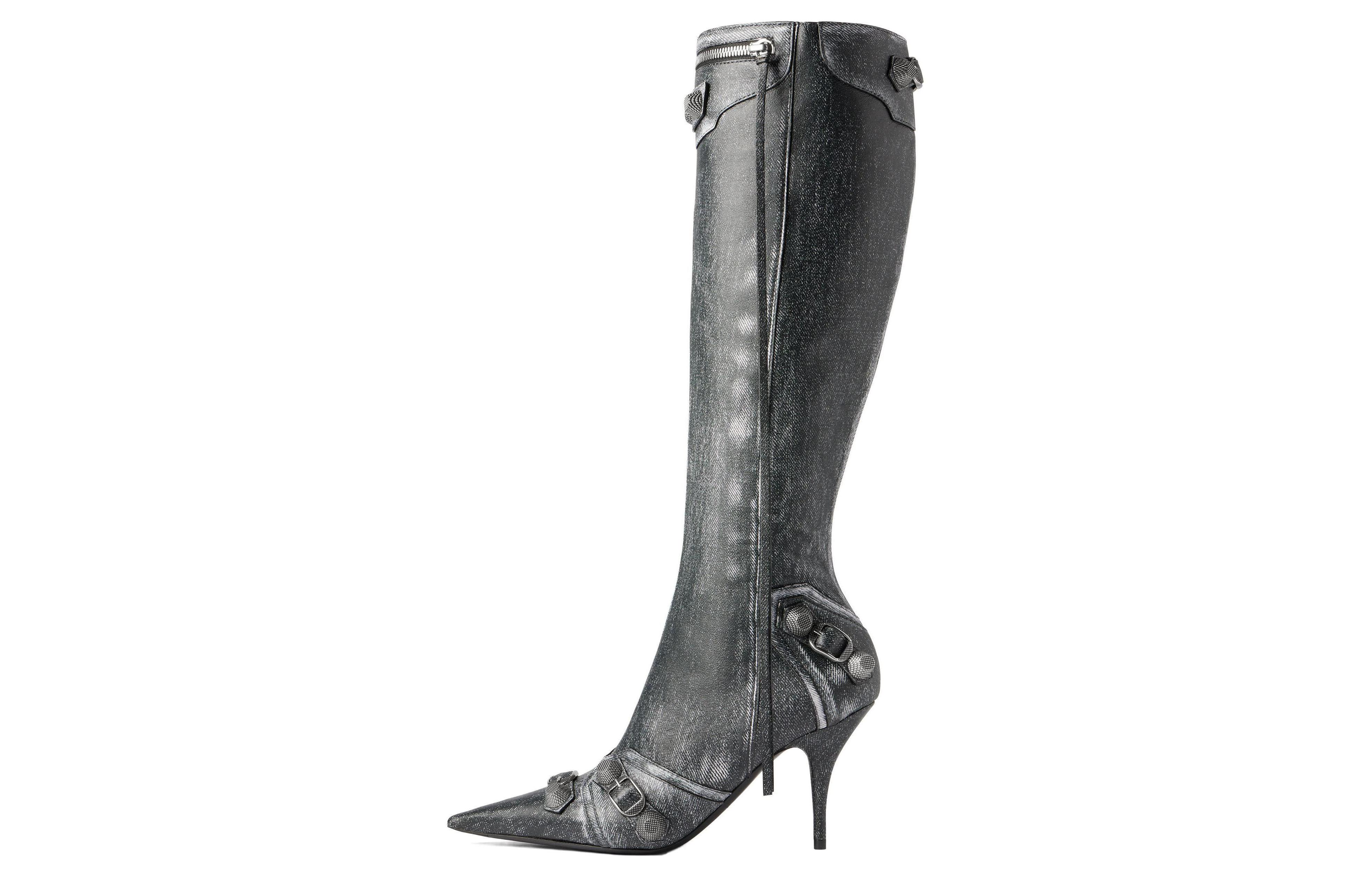 (Women) Balenciaga Cagole Boot 'Black Leather' 771231WBMA21090