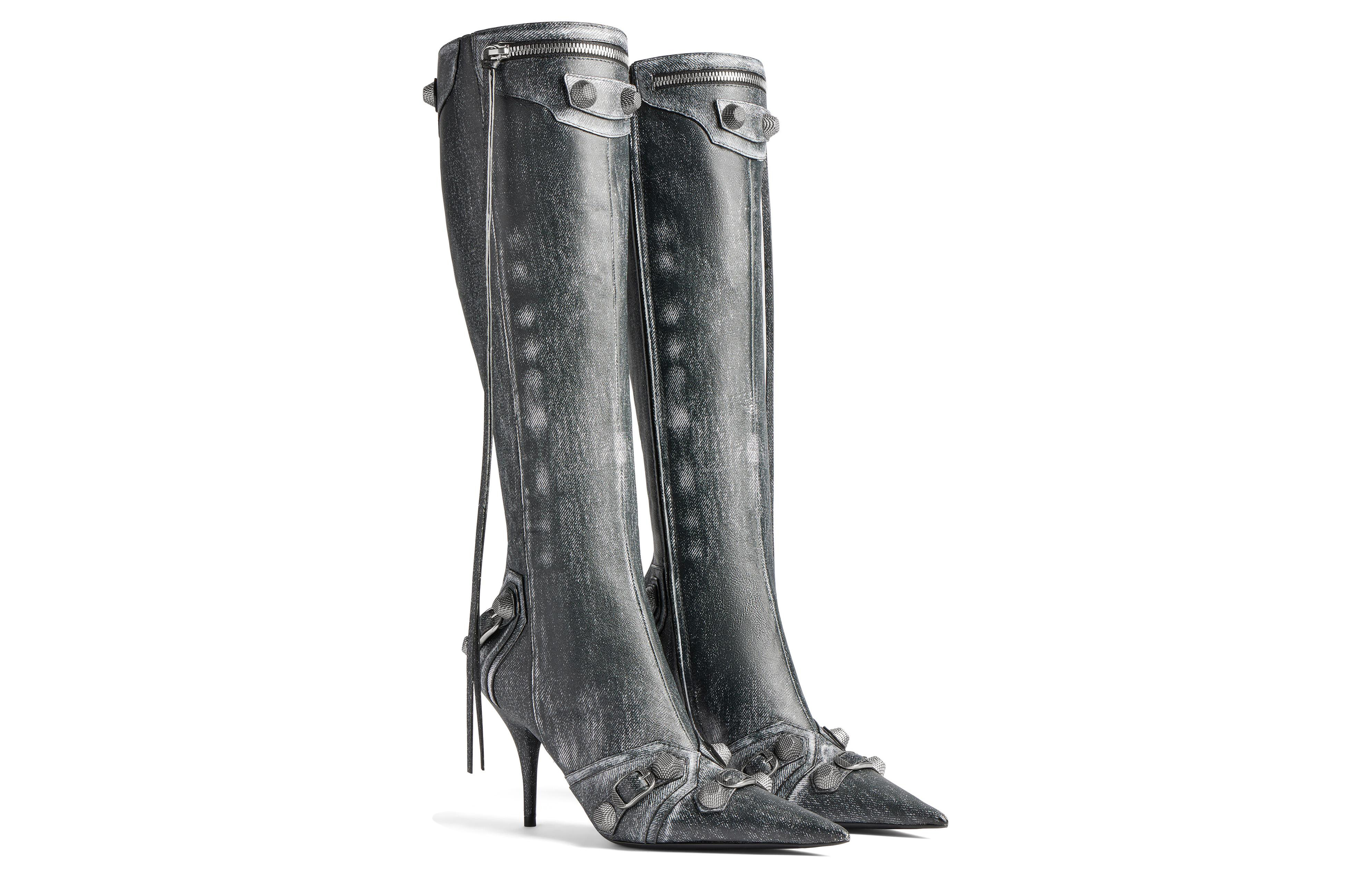 Lookbook (W) Bota Balenciaga Cagole 'Cuero Negro' 771231WBMA21090