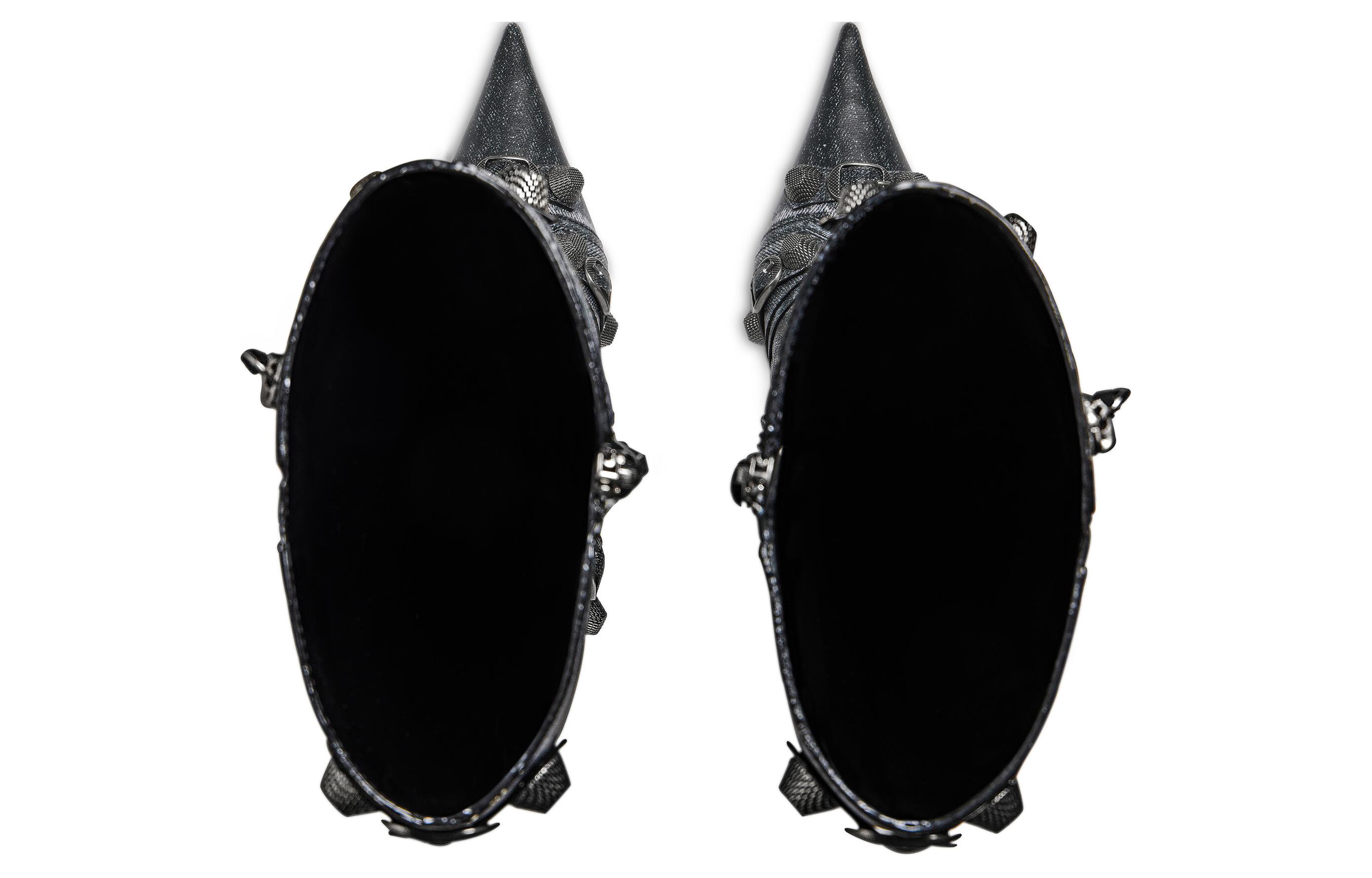 Shop (W) Bota Balenciaga Cagole 'Cuero Negro' 771231WBMA21090