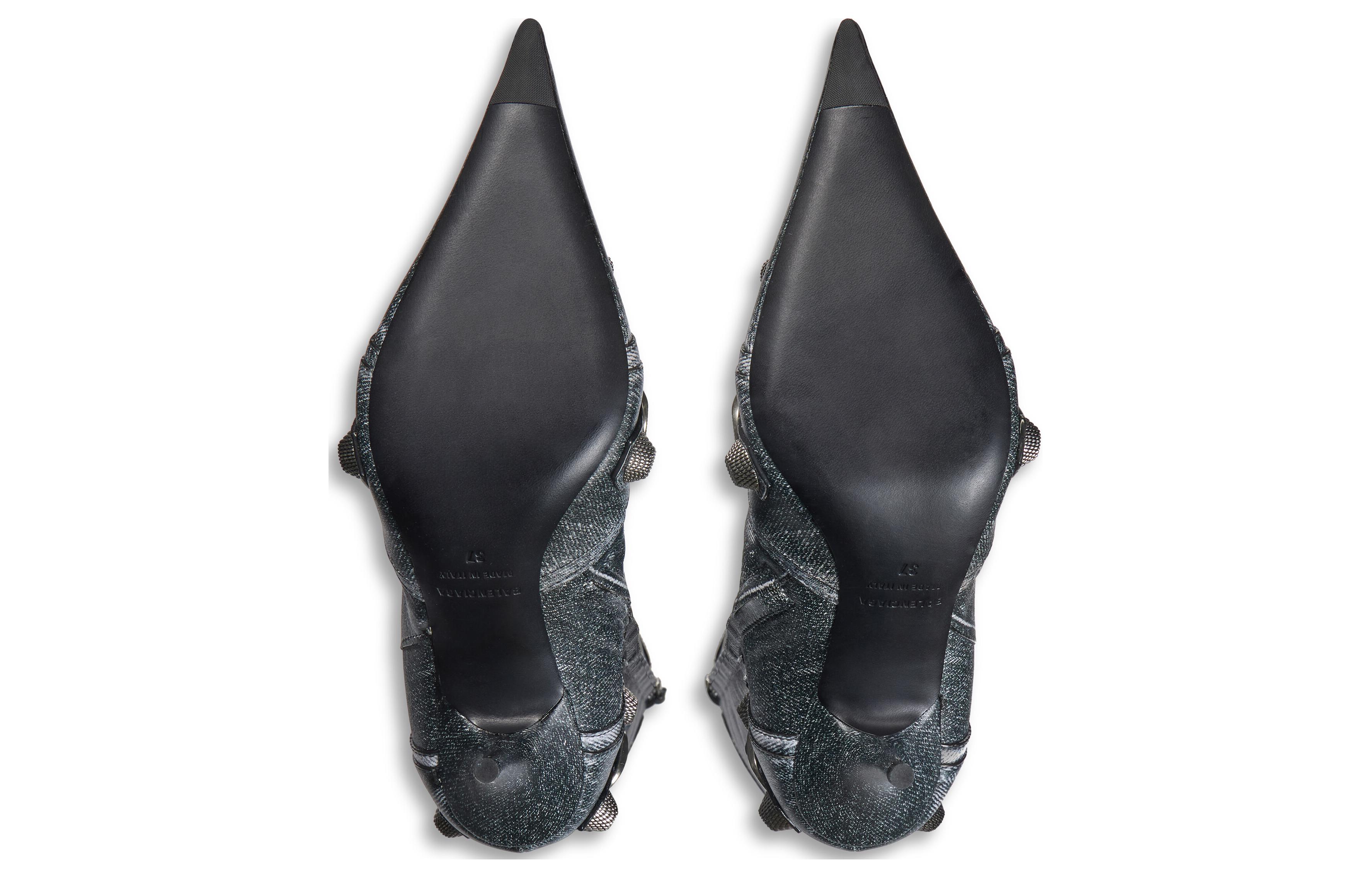 Purchase (W) Bota Balenciaga Cagole 'Cuero Negro' 771231WBMA21090