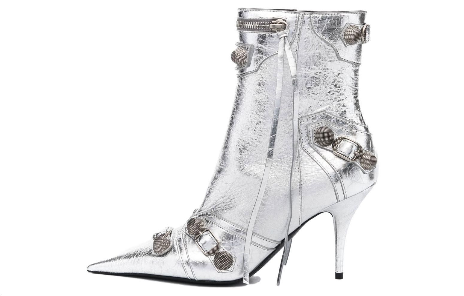 (Women) Balenciaga Cagole Boot 'Metallic Silver' 694379WBDK38018