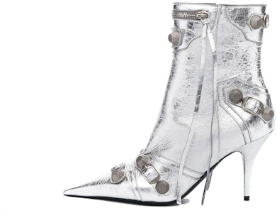 巴黎世家 Cagole 皮革 金屬 時尚 短靴 9cm 女款 銀色 Buy 巴黎世家 Cagole 皮革 金屬 時尚 短靴 9cm 女款 銀色