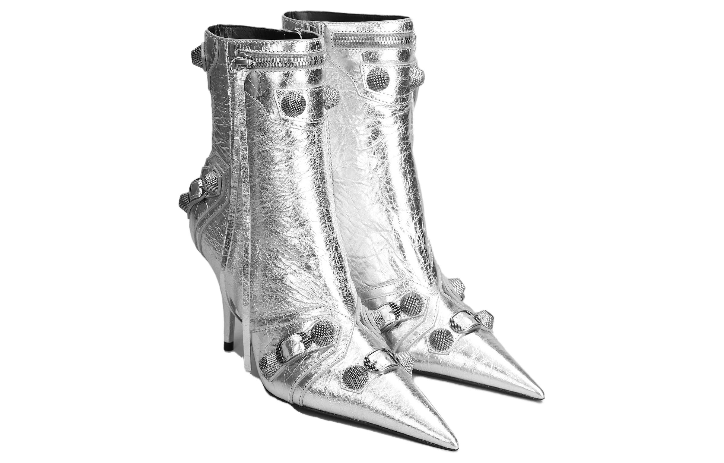 Lookbook (W) Bota Balenciaga Cagole 'Plata Metálica' 694379WBDK38018