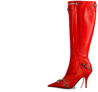(W) バレンシアガ カゴール ブーツ 赤レザー ポインテッドトゥ 694395WAD4E6081 Buy (W) バレンシアガ カゴール ブーツ 赤レザー ポインテッドトゥ 694395WAD4E6081