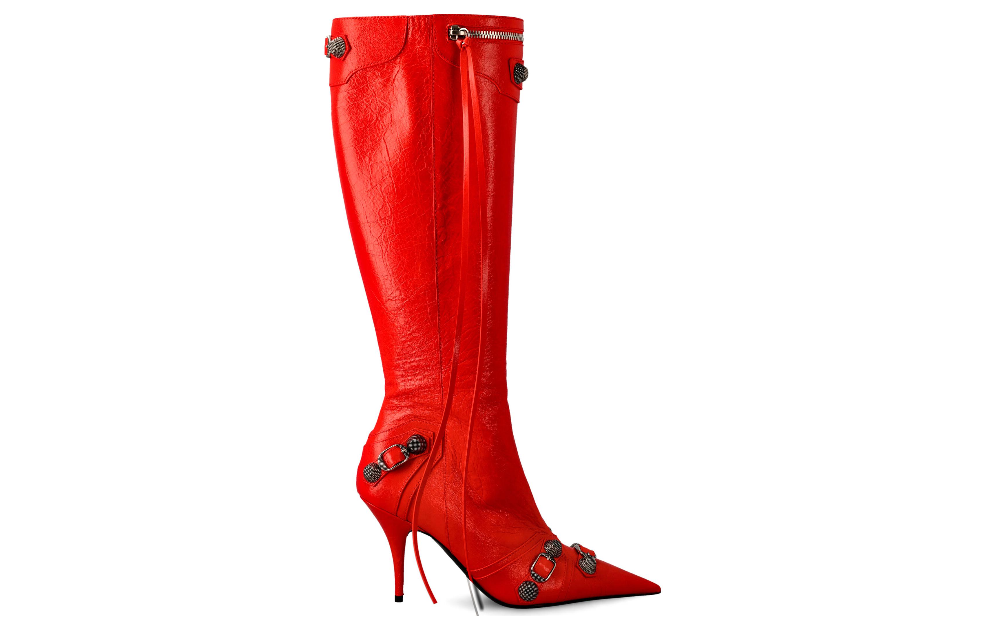 Order (W) Bota Balenciaga Cagole 'Cuero Rojo Punta Afilada' 694395WAD4E6081
