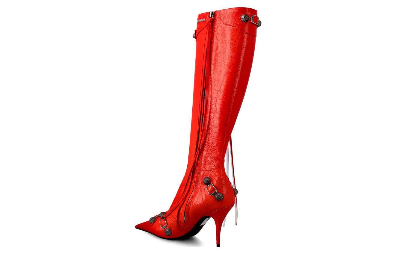 Shop (W) Bota Balenciaga Cagole 'Cuero Rojo Punta Afilada' 694395WAD4E6081