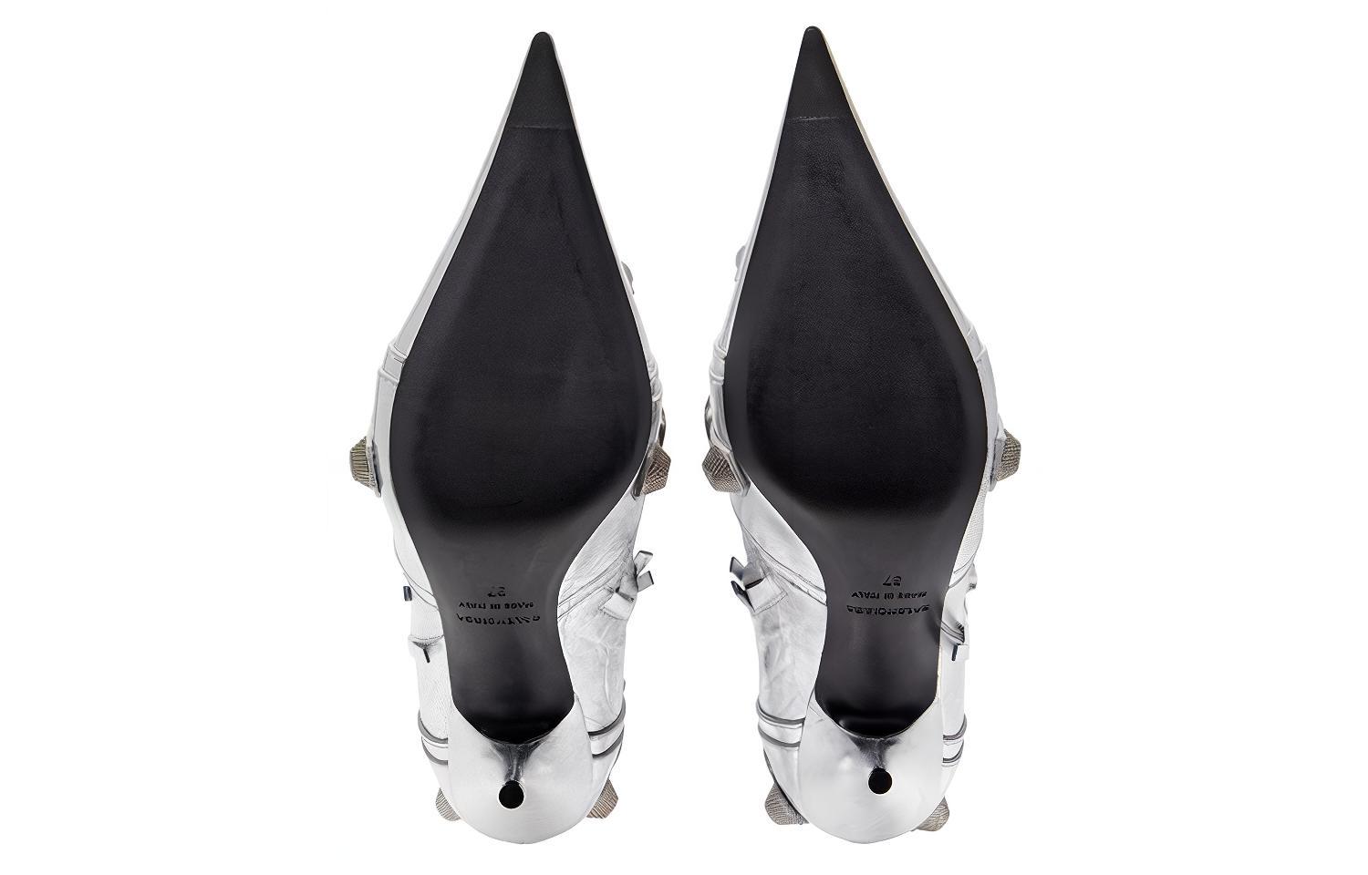 Purchase (W) Bota Balenciaga Cagole 'Tachuelas Plateadas' 694395WBDK38018