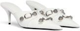 Shop (W) Balenciaga Cagole Heeled Mules 'Kulit Kambing Putih' 714253WAD4E9081