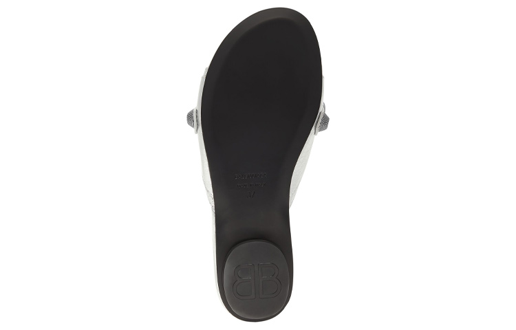 Shop (W) Balenciaga Cagole Sandalias Metálicas 'Plata Negra' 694342WBDK38018