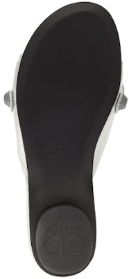 (Women) Balenciaga Cagole Metallic Slides 'Silver Black' 694342WBDK38018 Shop (Women) Balenciaga Cagole Metallic Slides 'Silver Black' 694342WBDK38018