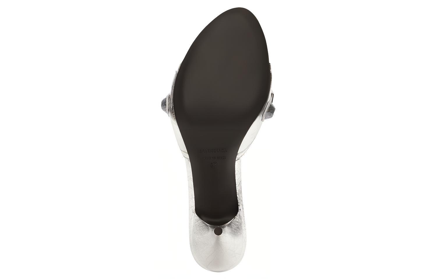 Shop 巴黎世家 Cagole 金屬光澤涼鞋 女款 銀色
