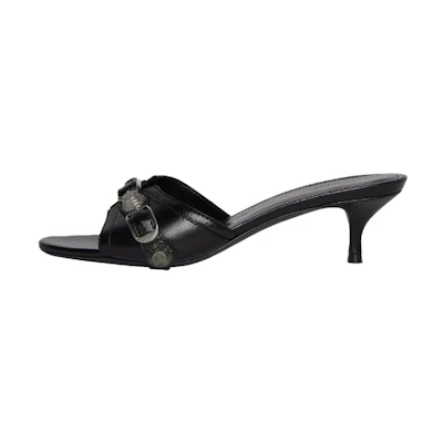 (W) Balenciaga Cagole 50mm Sandals 'Black Arena Lambskin'