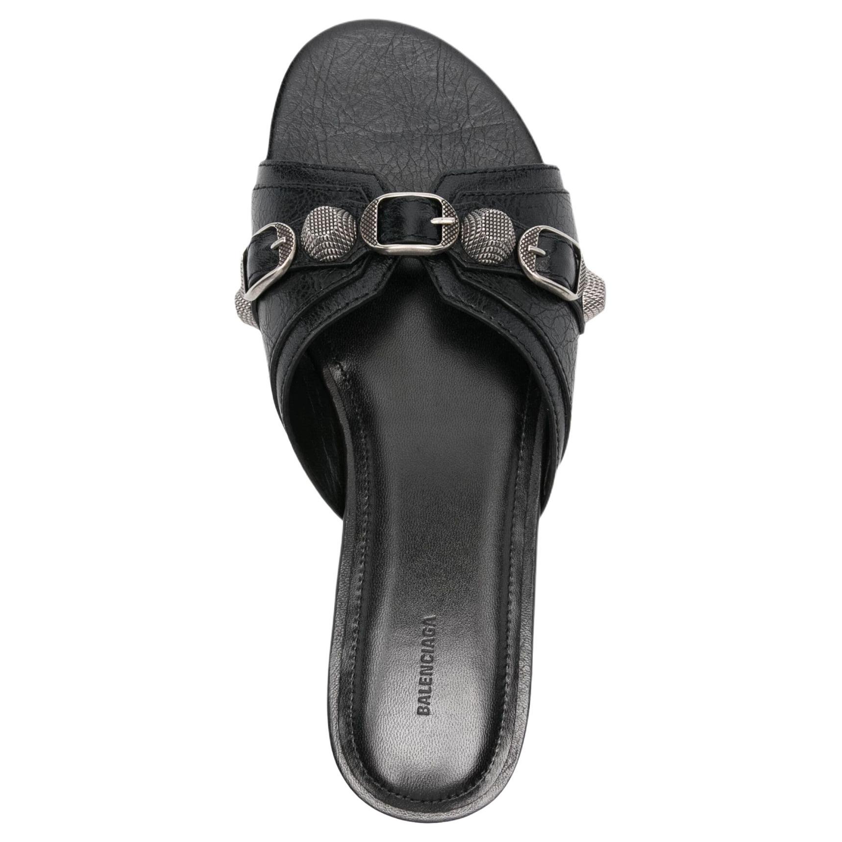 Purchase (W) Balenciaga Cagole Slide 'Cuero Negro' 746568WAD4E1081